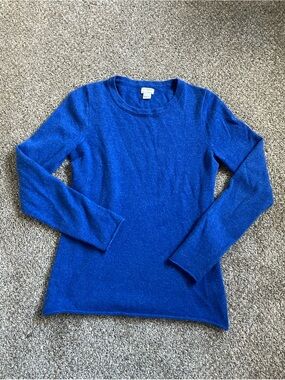 J. Crew Royal Blue 100% Cashmere Sweater Women’s Small EUC